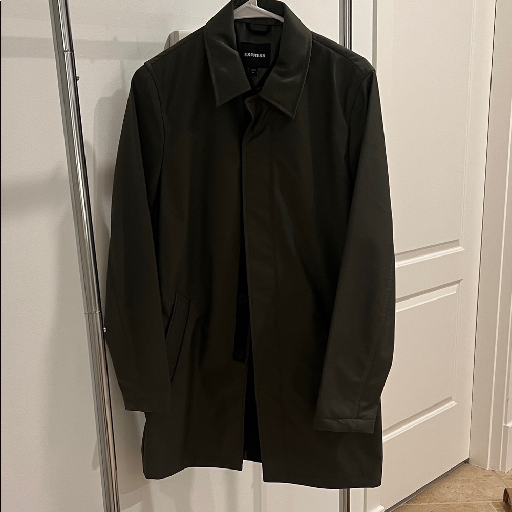 Express Men's Dark Green Trench Coat